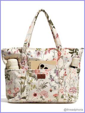 Corduroy Tote Bag Large Shoulder Bag for Women Travel Work